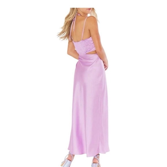 Show Me Your MuMu Lilac Luxe Satin Cutout Dress Sz M - Picture 1 of 6